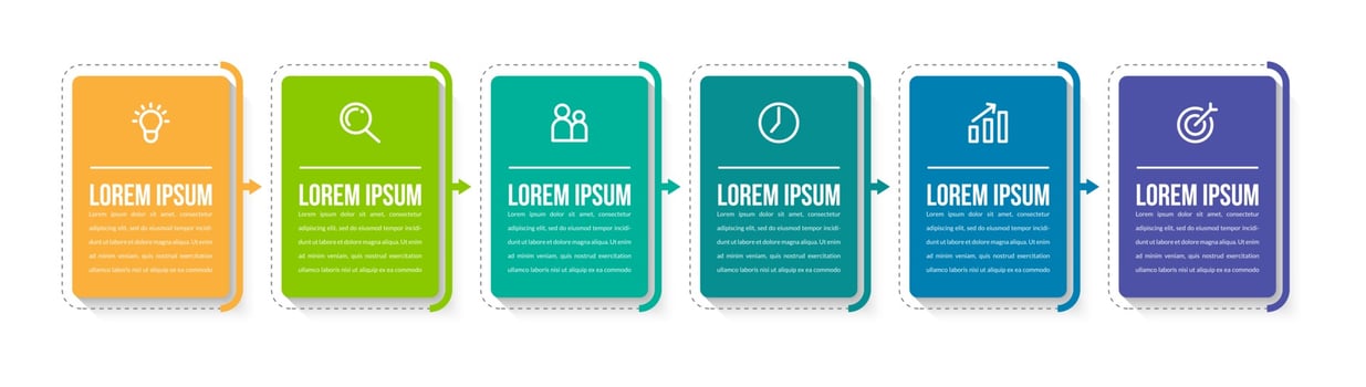 Simple 6 Steps Infographic Design Template vector