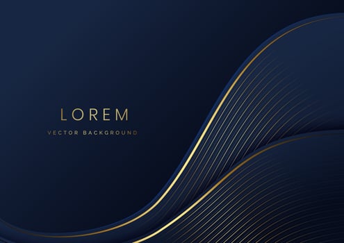 Abstract curve dark blue layer luxury background. vector