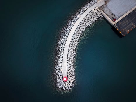 View from the top of the marina of Imperia, Italy photo