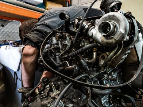 Repairing a Diesel internal combustion engine photo