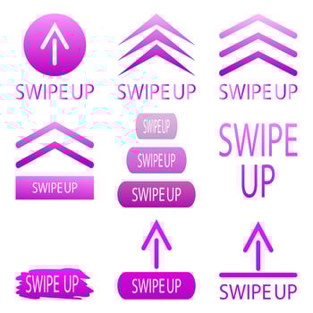 Swipe up icon. Scroll or swipe up vector