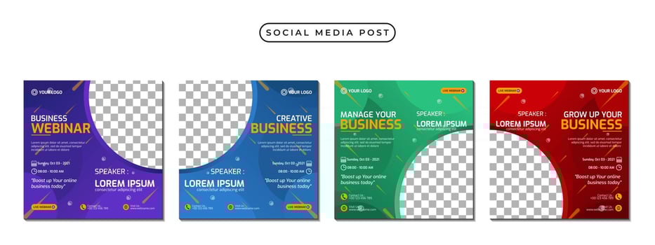 Collection of social media post banner template design vector