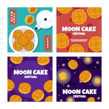 Moon Cake Card Pack vector