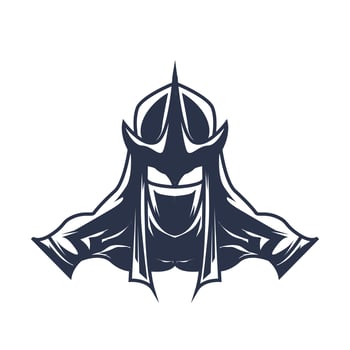 ninja samurai mascot logo inking illustration artwork vector