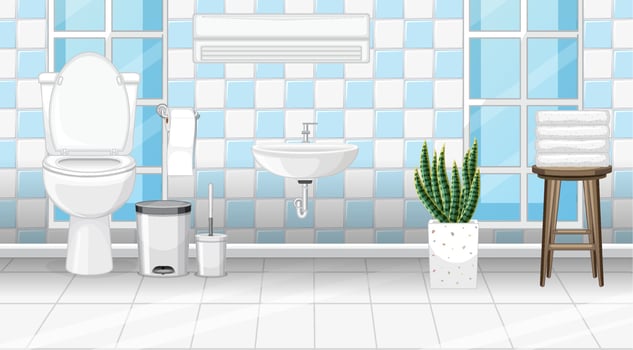 Bathroom interior design with furniture vector