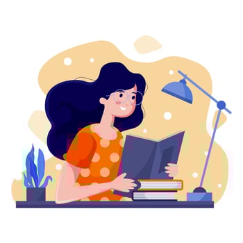 Happy Woman Study vector