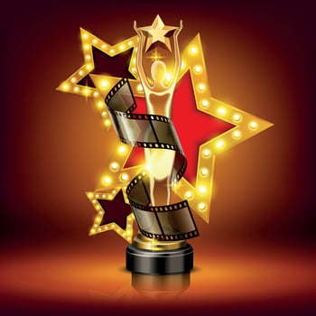 Luxury Cinema Awards Composition Vector Illustration