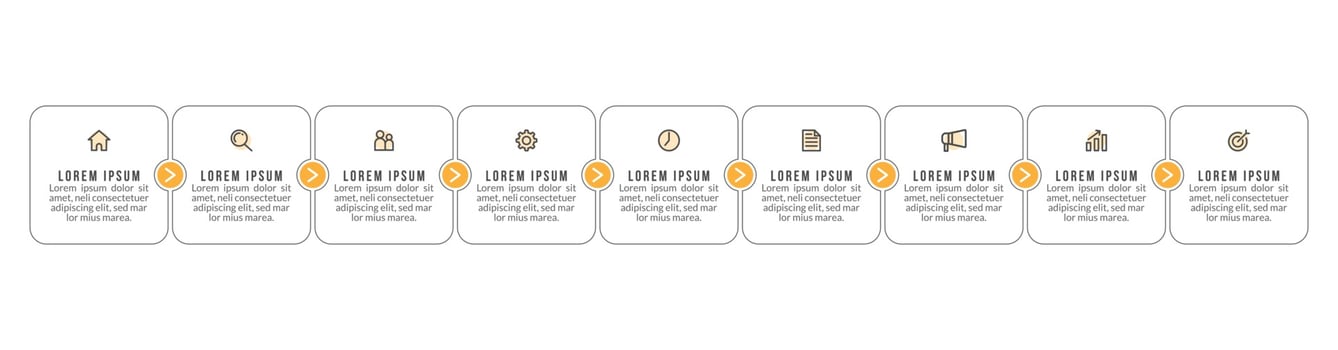 Vector Infographic Design with Icons and 9 Options or Steps