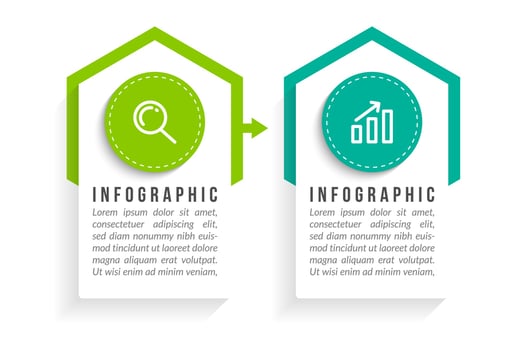 Business concept with 2 options or steps vector