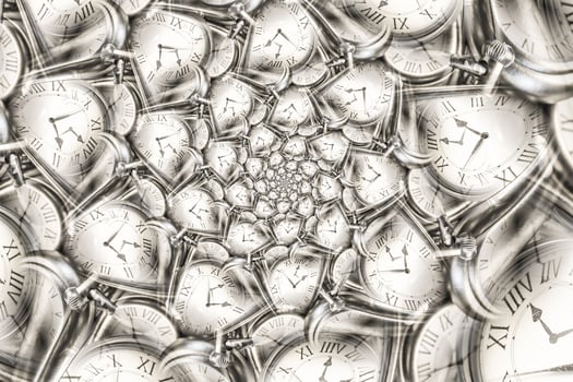 Droste effect background with infinite clock spiral. photo