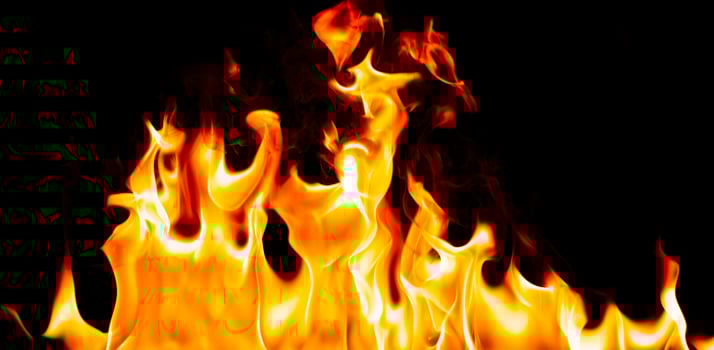 Fire flames on Abstract art black background photo