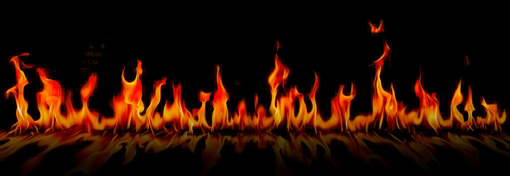 Fire flames on Abstract art black background, photo