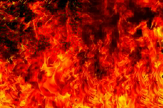 fire flame on black background photo