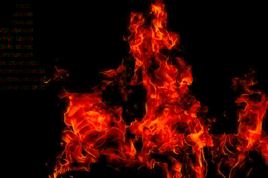 Fire flames on Abstract art black background photo