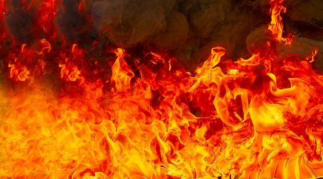 fire flame on black background photo