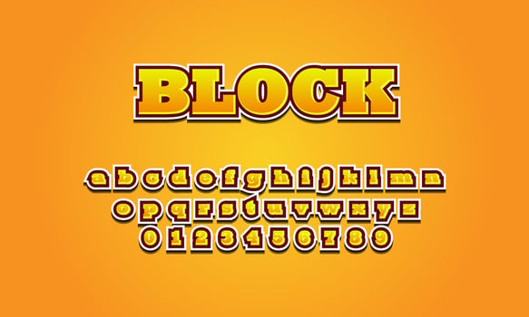 block font alphabet vector