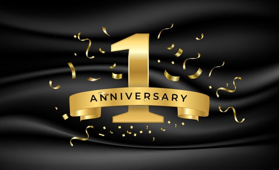 1 years Anniversary vector banner template