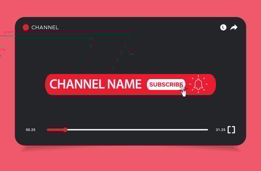 Subscribe like and share template. vector
