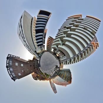 Panoramic Little Planet on Milano, Italy photo