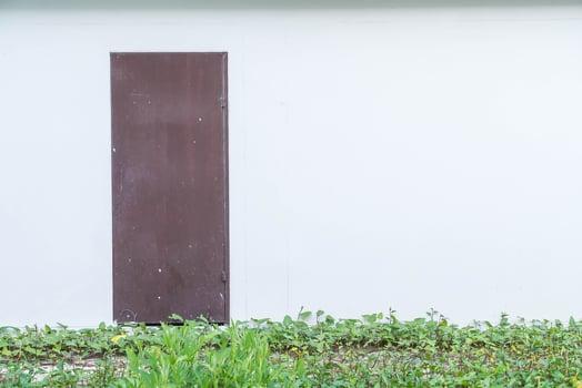 Door with empty wall background photo