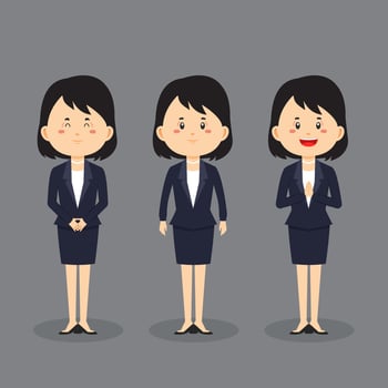 Business Character with Various Expression vector