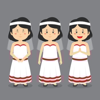 Wedding Character with Various Expression vector
