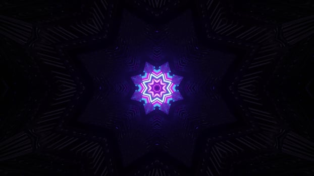Neon star in darkness 4K UHD 3D illustration photo