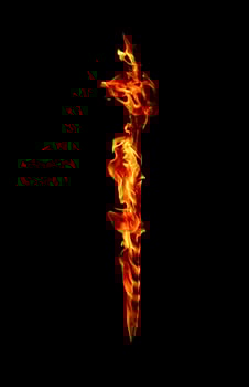 Fire flame on blackground photo