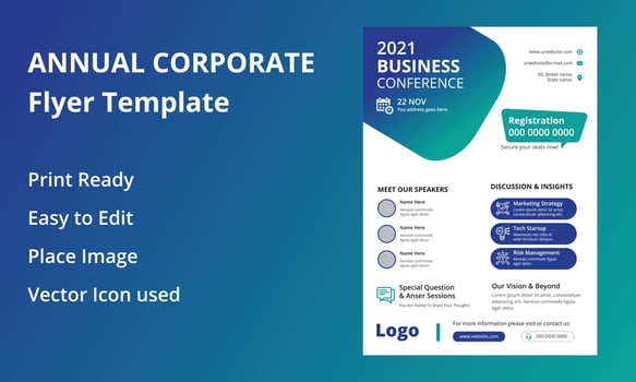 Annual Corporate Conference Flyer vector
