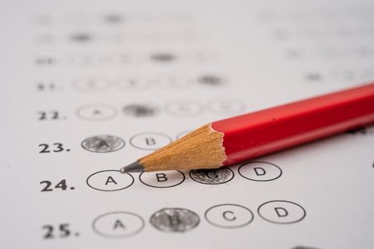 Answer sheets with Pencil drawing fill photo