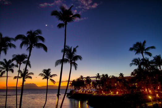 Beautiful sunset on the Big Island, Kohala Coast, Waikoloa, HAWAII photo