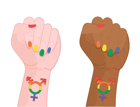 LGBT vector icon for web. Rainbow Transgender Symbol.