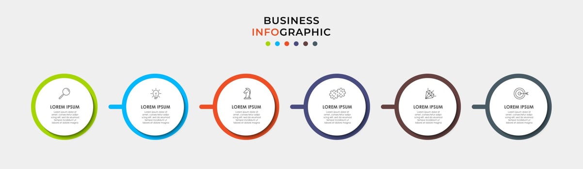 Infographic design template with icons and 6 options or steps vector