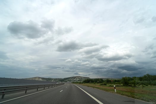 Landscape with a view of the Tavrida highway in the Crimea photo