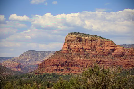 Colorful rocks on a desert mountain landscape photo