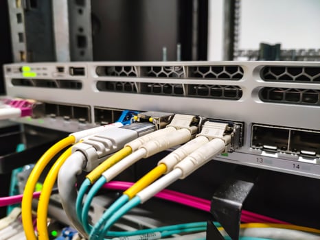 Fiber cabling in switch photo