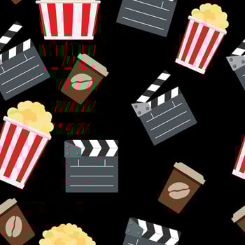 Cinema Seamless Pattern Background Vector Illustration