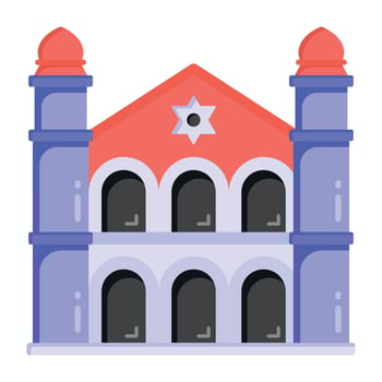 Jewish landmark  Temple vector