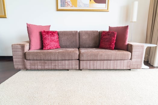 Beautiful pillow on sofa decoration in living room photo