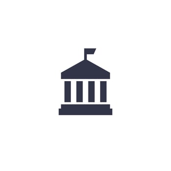 municipal building icon on white vector