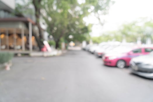 Abstract blurred parking car for background photo
