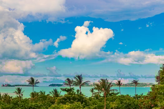 Amazing Koh Samui island beach and landscape panorama in Thailand. photo