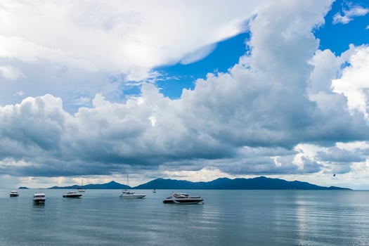 Bo Phut Beach Koh Samui island, view on Pha-ngan. photo