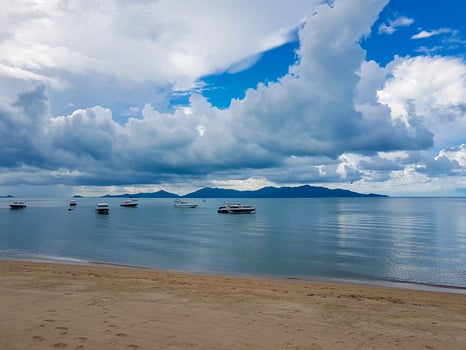 Bo Phut Beach Koh Samui island, view on Pha-ngan. photo