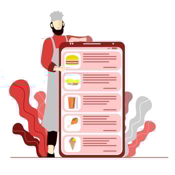 illustratration of order food online vector