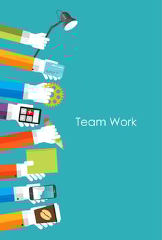 Team Work Flat Concept Vector Illustration