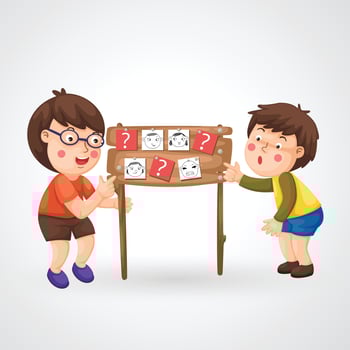 Illustration of isolated children doing homework vector