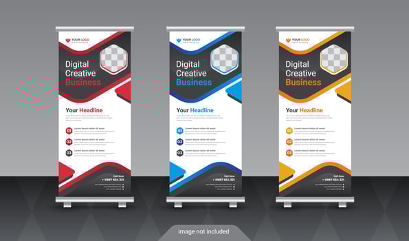 Modern Advertising Trend Business Roll Up Banner Stand Poster design vector