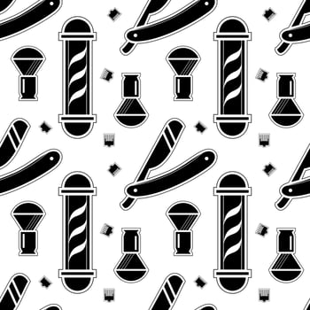 barber set seamless pattern vector