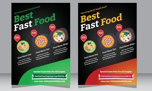 Restaurant Flyer, Pizza Shop flyer, Poster, Food Flyer vector